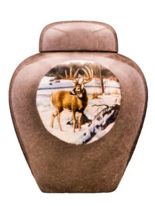 Winter deer urn | Silver Prairie Urns