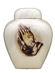 Praying hands urn | Silver Prairie Urns