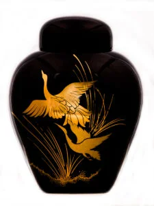 Wings of gold urn | Silver Prairie Urns